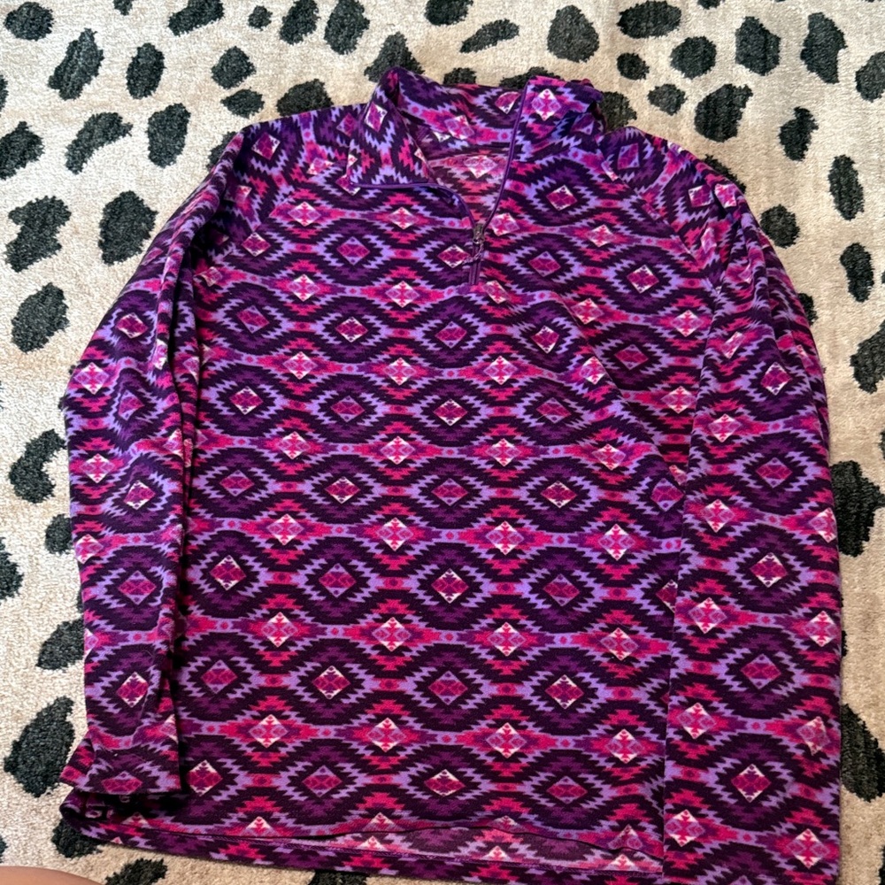Purple and Pink Geometric Pattern Pullover